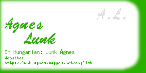 agnes lunk business card